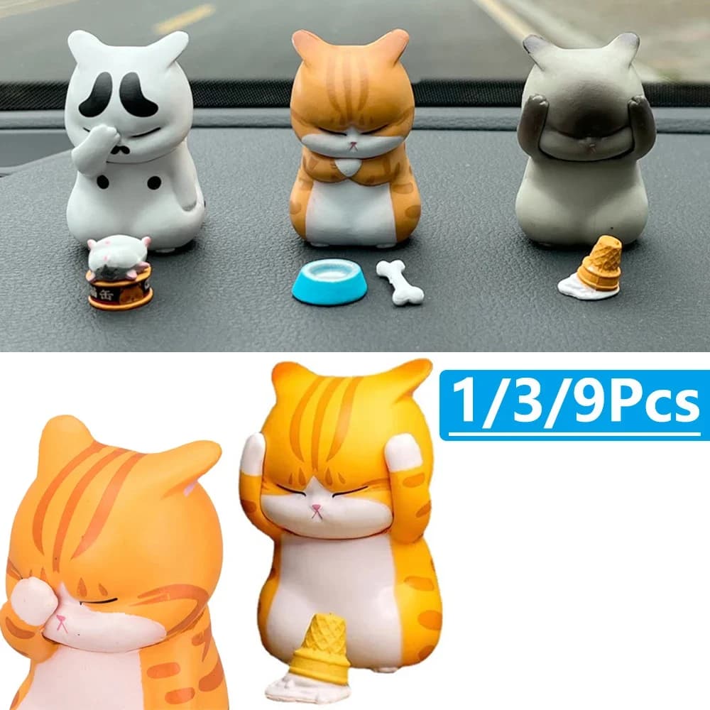 1/9 Kawaii Cat Doll Ornamenti Figure Statua Mini Modello Giocattoli da tavolo Regali per la stanza Ufficio Bambini Auto Decorazione della casa Accessori