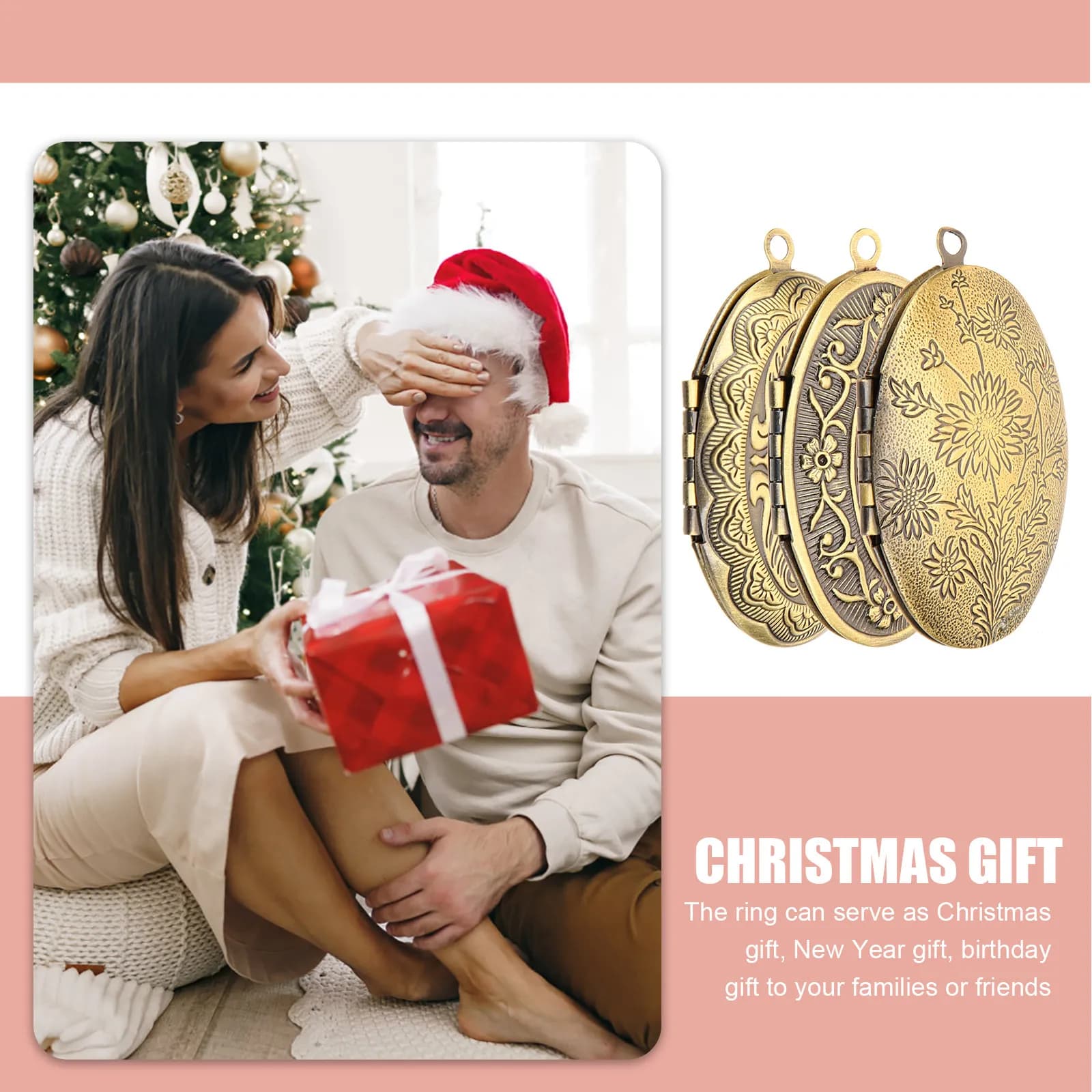 Set di 3 Ciondoli Portafoto in Metallo per Collane Fai-da-Te, Piccolo Cornice Portafoto per Donna, Ornamento per Creazione di Gioielli, Regalo e Souvenir