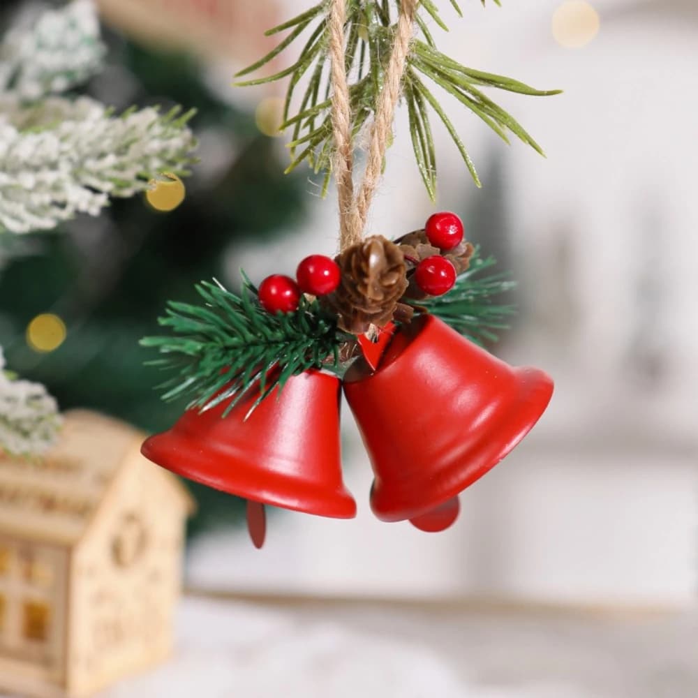 Christmas Pendant Ornaments Bells Xmas Tree Hanging Decoration Wind Chime Home Christmas New Year Decoration Pine Cone Bells