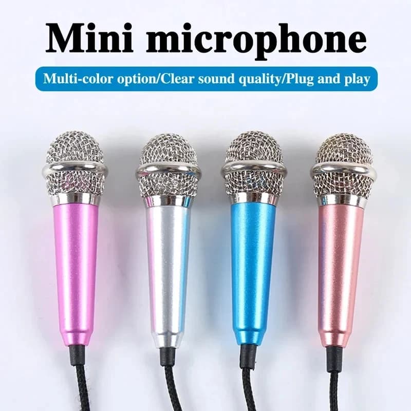 Microfono audio portatile mini stereo da studio per KTV e karaoke, compatibile con smartphone, laptop, PC desktop, da 1 a 4 pezzi