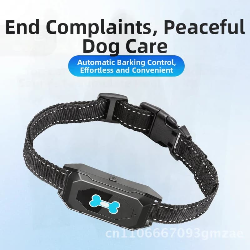 Collare di addestramento per cani ad ultrasuoni Dispositivo universale in plastica nera per addestramento di animali domestici ricaricabile anti-detture per cani