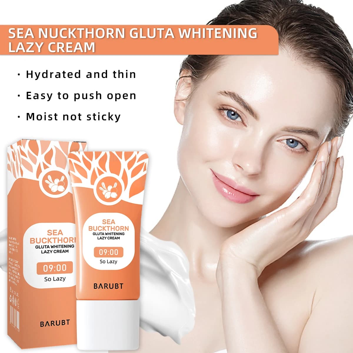 BarUBT Seabuckthorn Luster Cream illuminates skin color, refreshing and breathable naked makeup must be 30 g