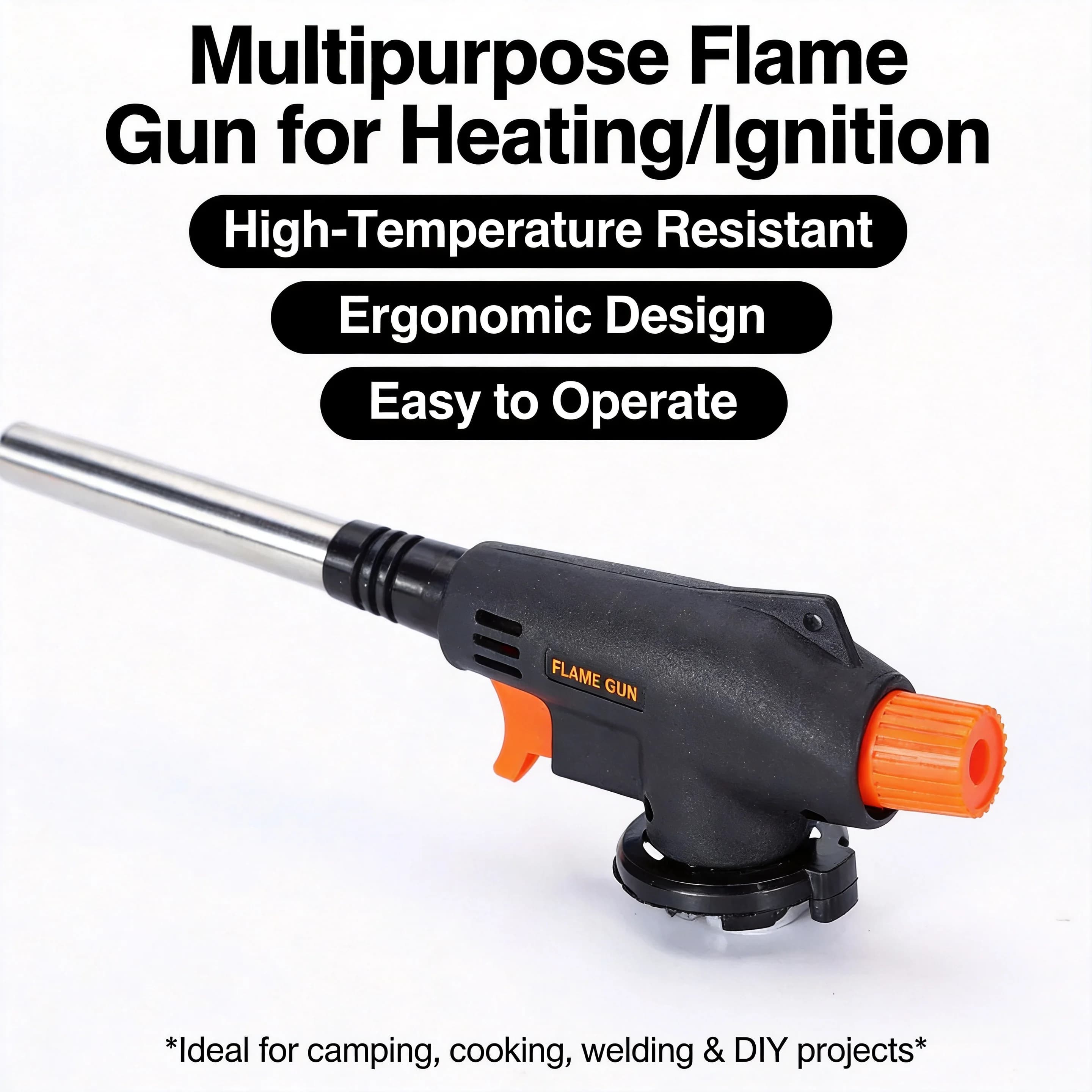 Bruciatore a Gas per Saldatura da Campeggio - Torcia Portatile, Accenditore per Barbecue, Fiamma Regolabile per Cucinare