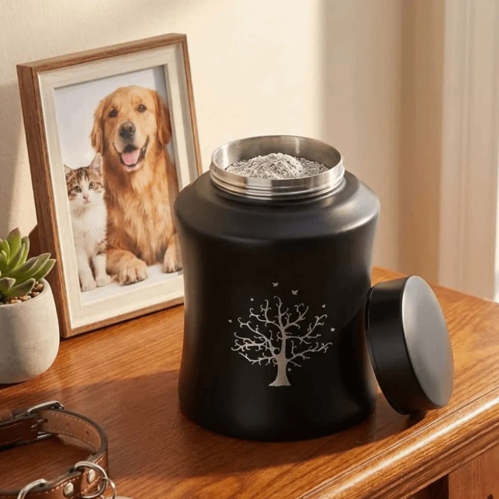 Stainless Steel Domestic Animal Ceneri Urna, Waterproof with Cover, Dog and Cat Funeral Container, Sealed and Dustproof