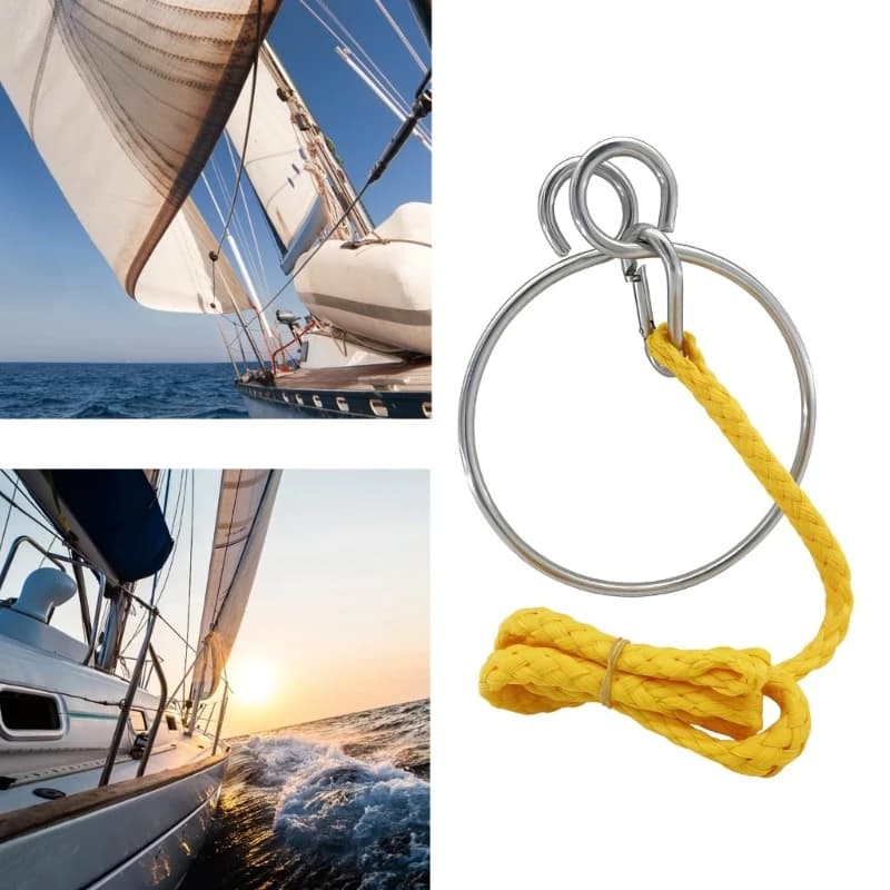 Accessori marini Installazione rapida Ancore per barche a vela in acciaio inossidabile Anelli Set Sistema recupero ancore e