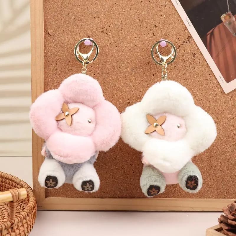 1/2 pezzi 13,5 cm girasole peluche ornamento appeso bambola zaino catena appesa portachiavi per auto ciondolo borsa da donna