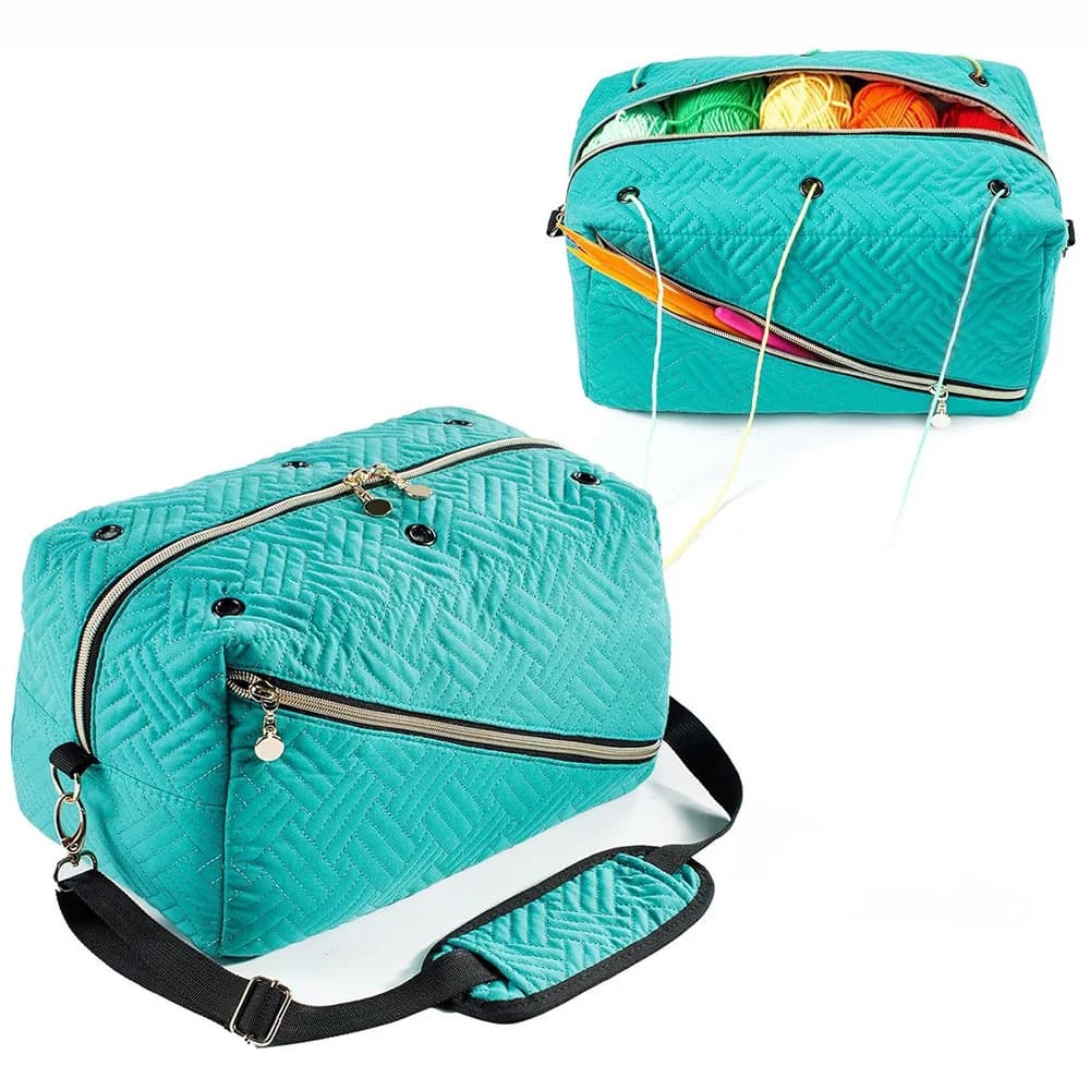 Organizzatore per sacchetti per uncinetto, borsa per filati, organizer per riporre gli attrezzi per maglieria, porta filato per accessori per aghi all'uncinetto, strumenti per maglieria