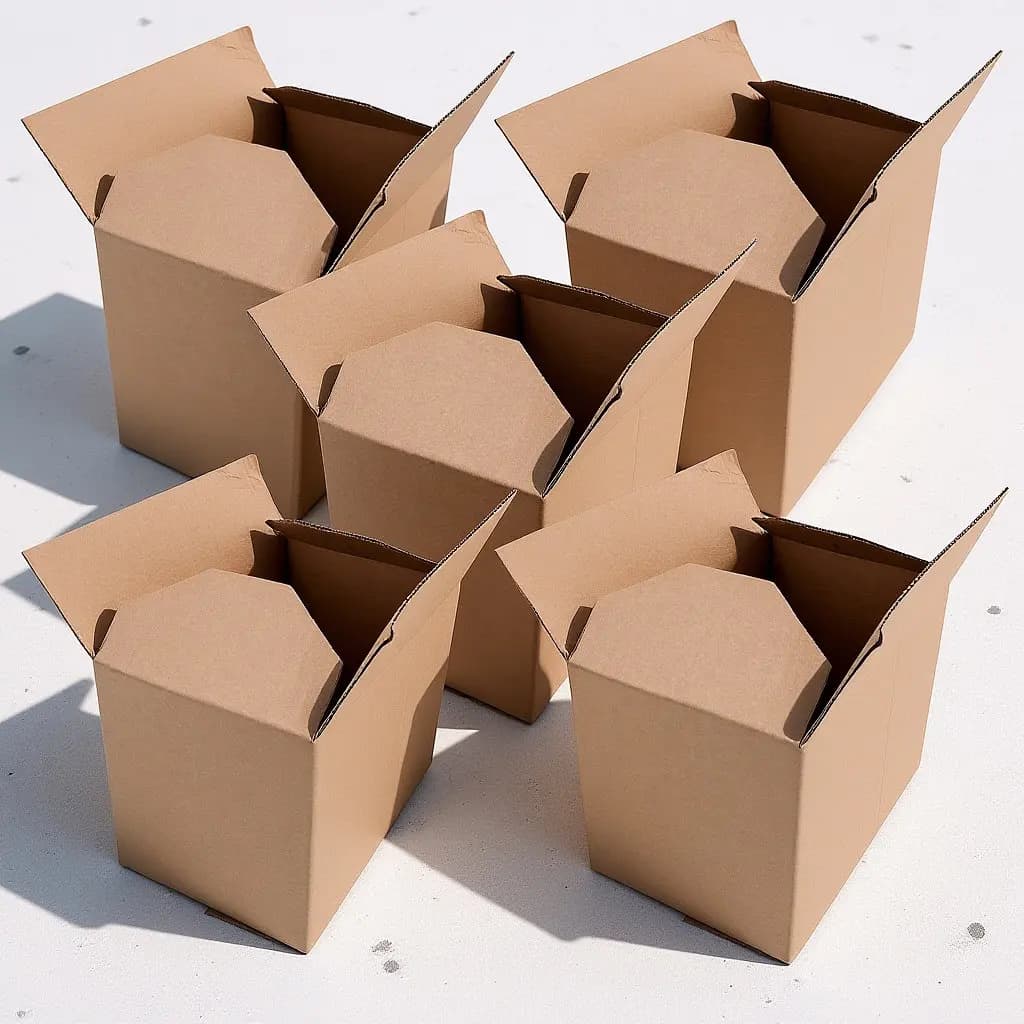 5 pieces corrugated cardboard boxes, foldable, light, robust, for packing, moving, packing large objects