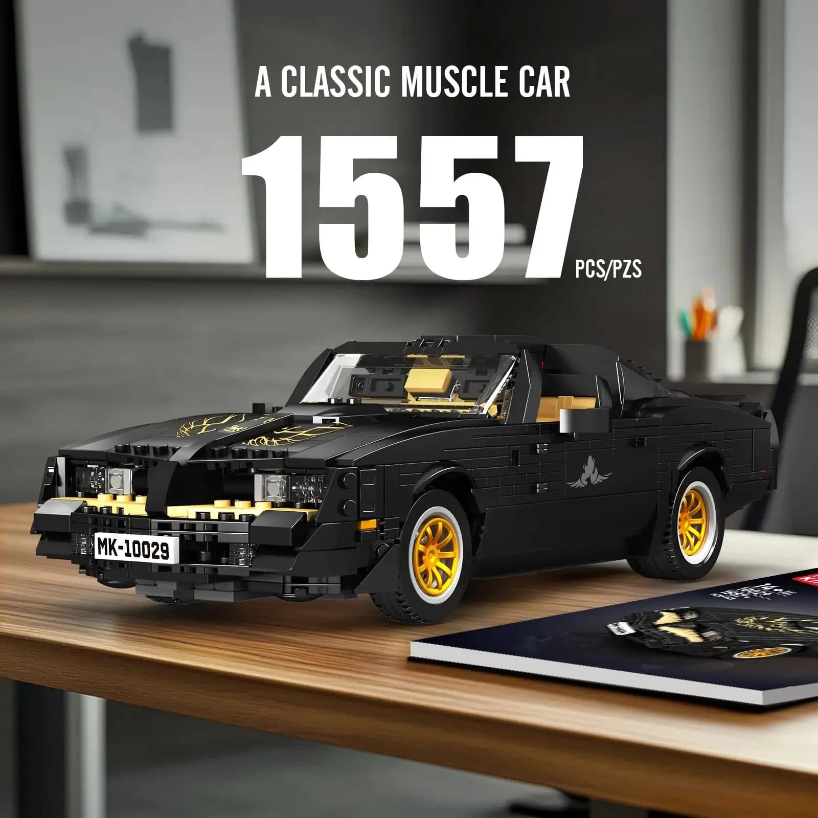 Blocchi da Costruzione Vintage Auto Sportiva Firebird, Modello Tecnico di Supercar Classica, Kit di Mattoncini per Veicoli, Giocattolo per Ragazzi e Adulti, Regalo per Bambini 1557 Pezzi