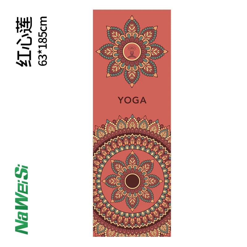 New Soft Yoga Mat 63*185cm in Microfiber Printed, Breathable, Foldable, South-resistant, for Home and Sport