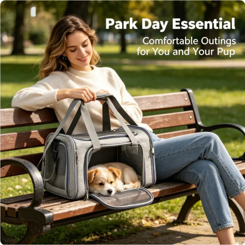 Zaino traspirante per animali domestici, borsa da viaggio morbida per cani e gatti, borsa portatile per passeggiate all'aperto per cuccioli e gattini