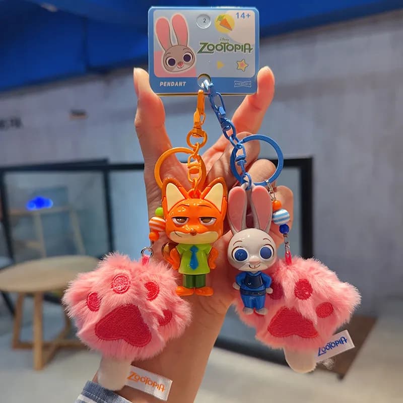 Portachiavi in peluche Disney Zootopia Judy Nick Claw Claw, ciondoli squisiti per borsa, catene per coppie, regalo Kawaii per ragazza