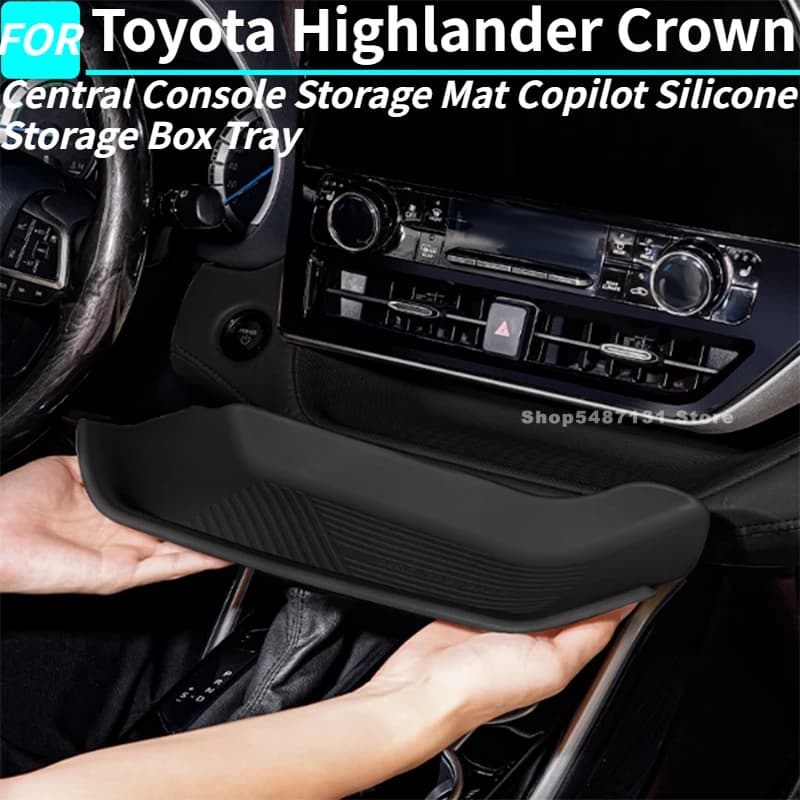 Carpet holder for central console Copilot Silicone box Interior accessories Toyota Highlander 2022-2024 2025 for LHD