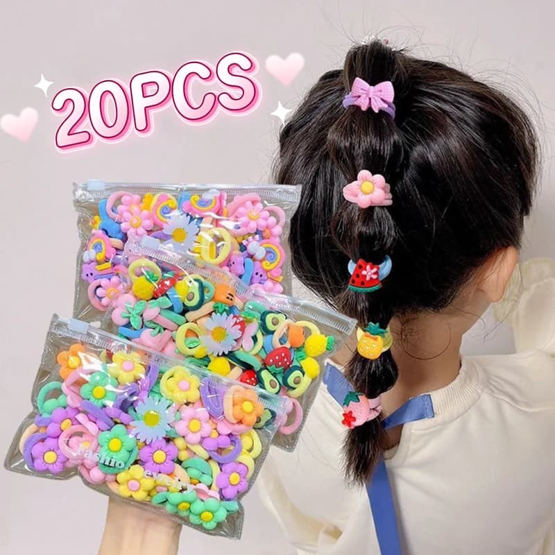 10/20 Pz/set Cute Cartoon Gomma Fasce Elastiche Dei Capelli Delle Ragazze Non Mal di Capelli Piccolo Scrunchie Per Bambini Dolce Legami Dei Capelli Accessori Per Capelli