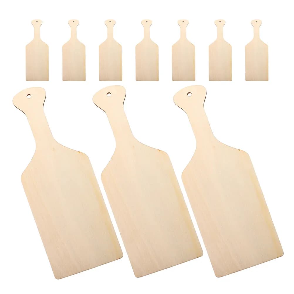 10 Pezzi Mini Tagliere in Legno con Manico, Piccolo Tagliere da Cucina per Fai da Te, Artigianato, Legno Grezzo, Portatile per Servire Formaggi