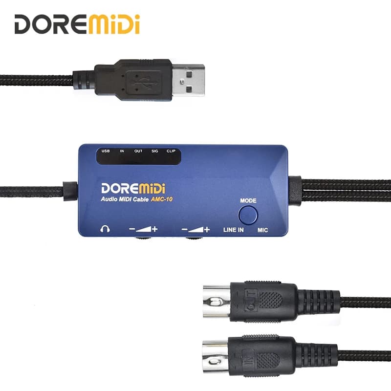 DOREMiDi Cavo audio MIDI Convertitore USB AMC-10 che ha entrambe le funzioni della scheda audio e MIDI