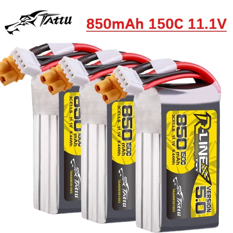 3 pz TATTU-R-LINE 5.0 850mAh 150C 11.1V batteria LiPo per elicottero RC Quadcopter FPV Racing Drone parti 3S batteria ricaricabile