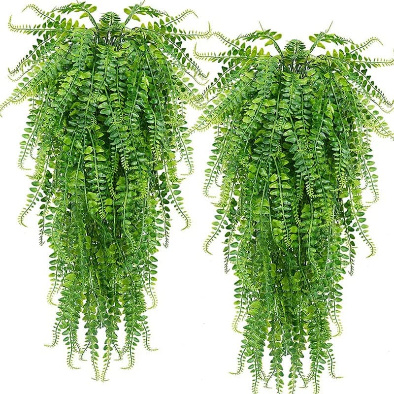 Hanging Plants Artificial Persian Fern Leaves Vines Wall Home Decor Accessories Wedding Party Balcony Outdoor Garden Decoration