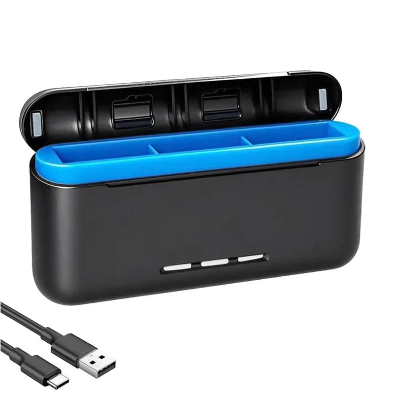 AED6-Pertable Storage Box Charger for Gopro Hero 13 Canmera Charging Battery Comp Artment for Go Pro Action Camera