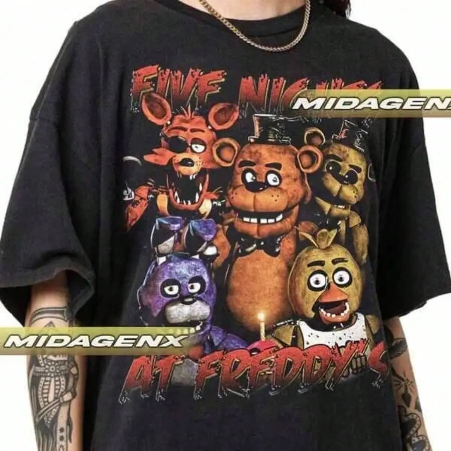 Nuova T-Shirt Vintage Edizione Limitata 2026, T-Shirt FNAF, Regalo per Donna e Uomo, T-Shirt Unisex Genitore-Figlio