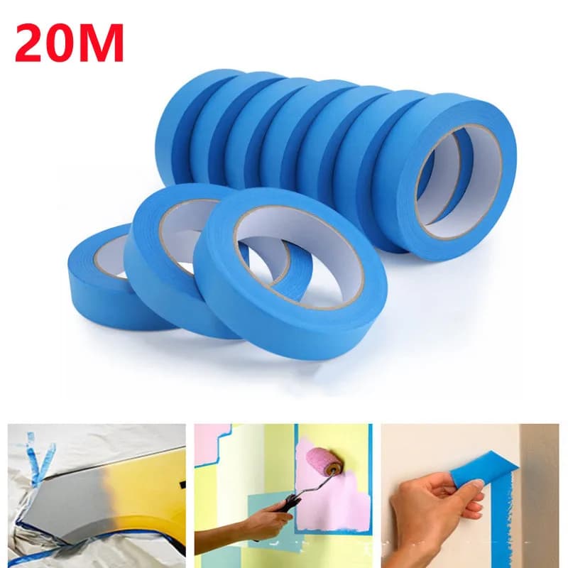 20M Blu Pittori Clean Peel Nastro adesivo Pittura fai da te Carta Pittore Decor Craft Uso generale