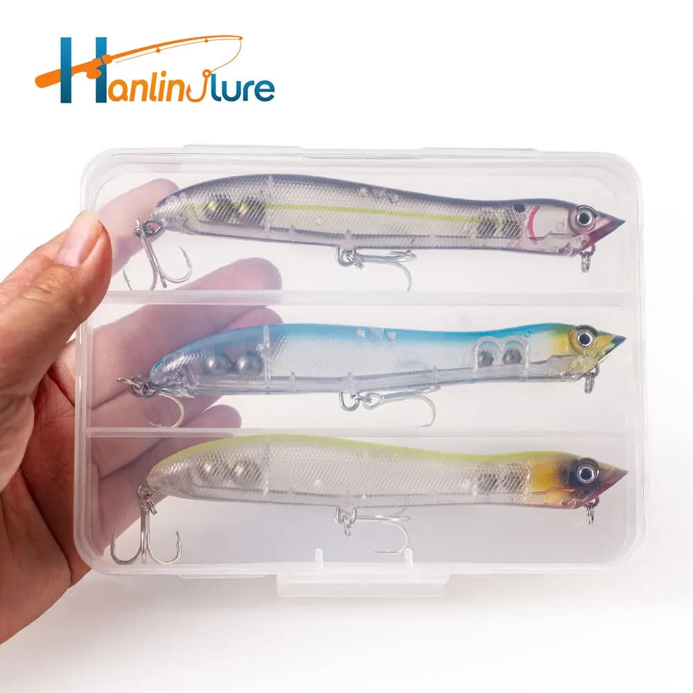3 pcs/box 4.92in/18g Topwater Popper Fishing Boating Head Snake Hunt Artificial Duration Walking Dog Sleeping Wobble Bass Tackle