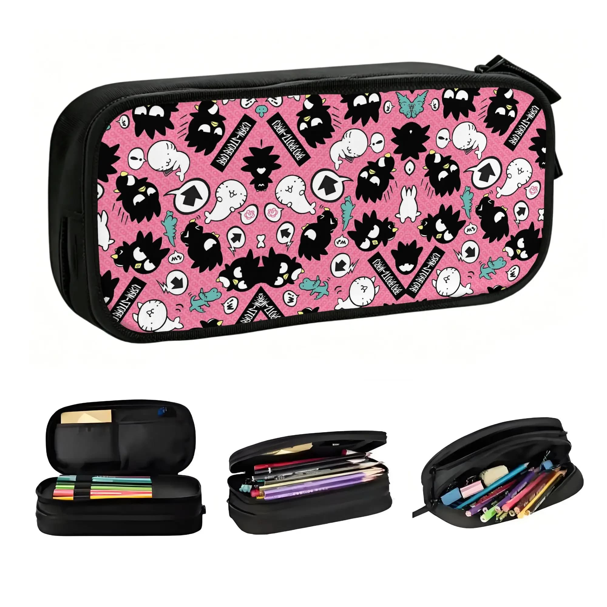 Custom B-BADBADTZ Cute Pencil Case Men Women Large Capacity Cool Penguin Pencil Pouch School Accessories