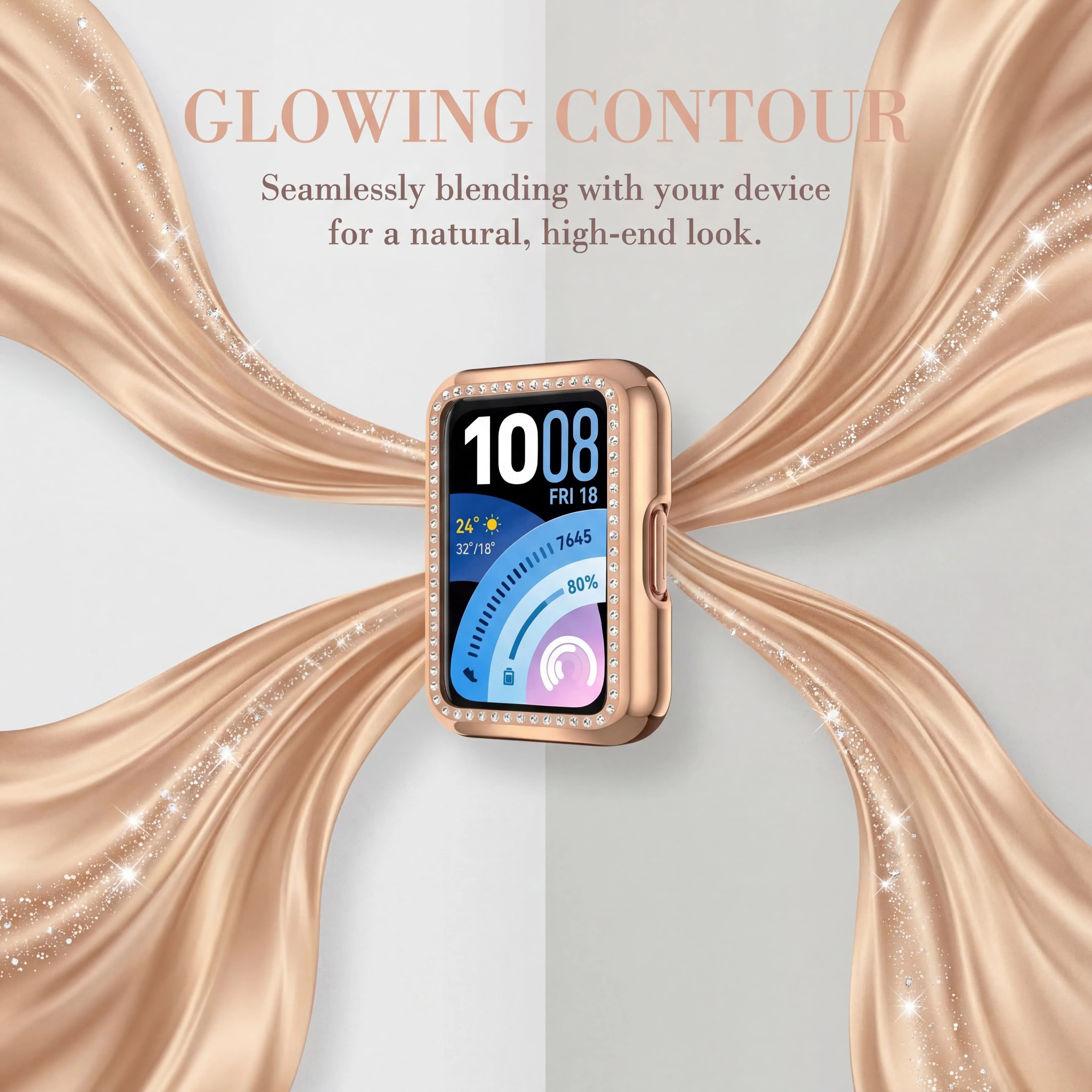 Protective diamond case for Huawei Band 11 Pro, with cable shell frame and rigid protection for screen and watch case Huawei Band 11