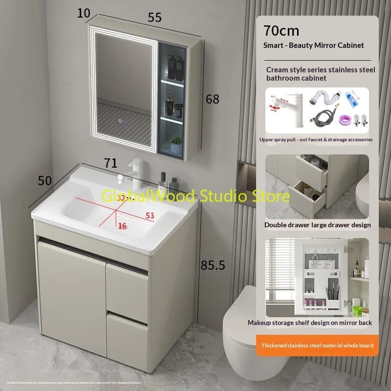 Mobiletto da bagno alto Lavabo Mobili stretti per lavabo sotto il piccolo mobiletto portaoggetti con cassetti Mobili da ingresso moderni