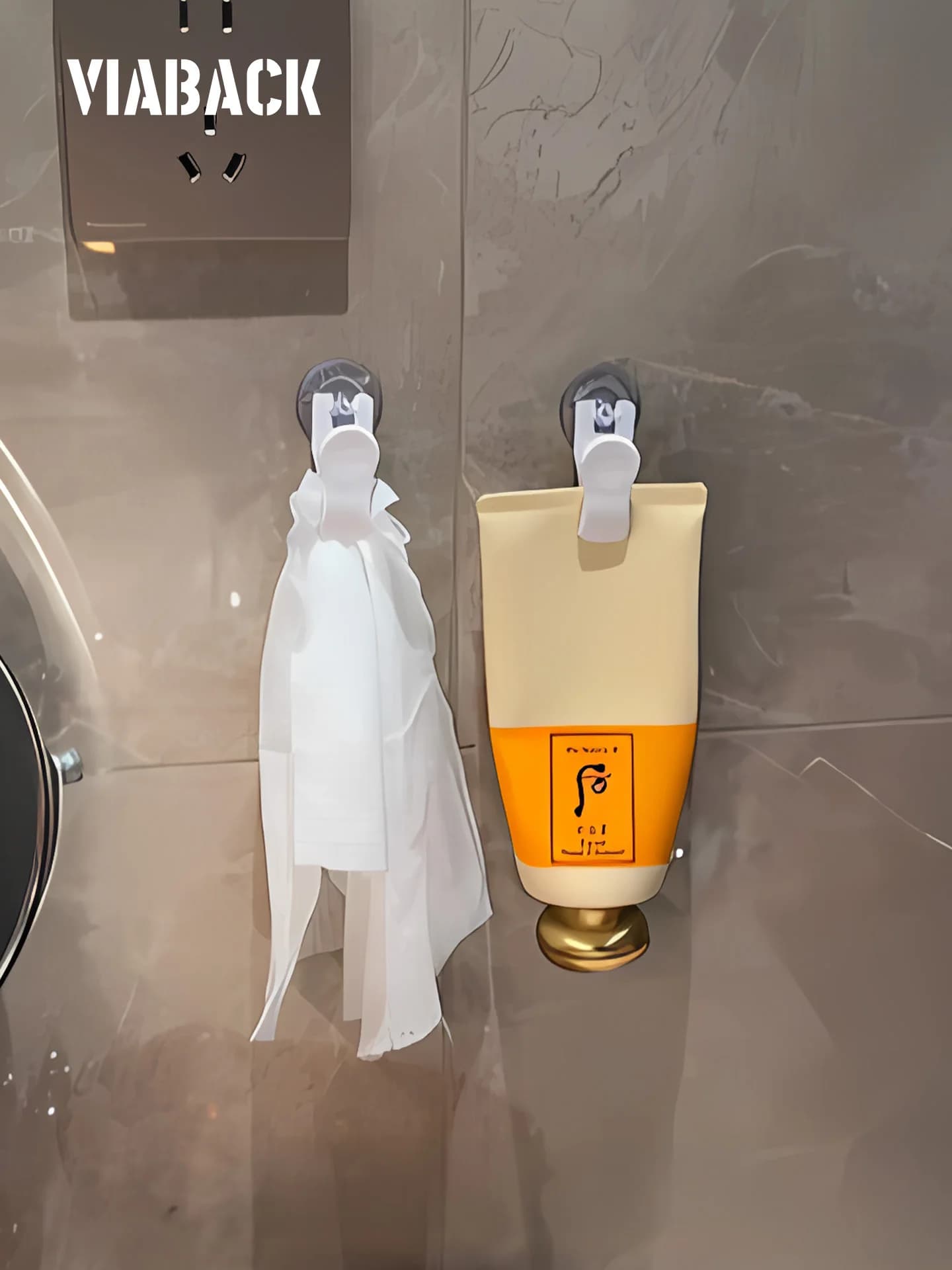 Bathroom Towel Drying Clamp Suction Cup Hook No Punching Traceless Storage Clamp Where Needed Clamp Viaback Metal Square Hook