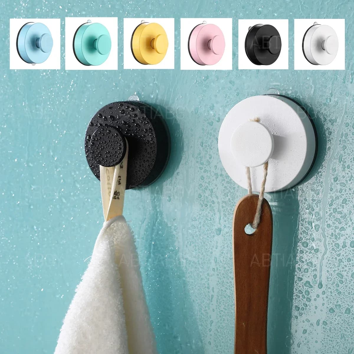 1/2/4pcs ganci a ventosa sottovuoto Punch Free Bath Sucker Hook gancio a parete appendiabiti cucina in vetro ganci da bagno per borsa asciugamano