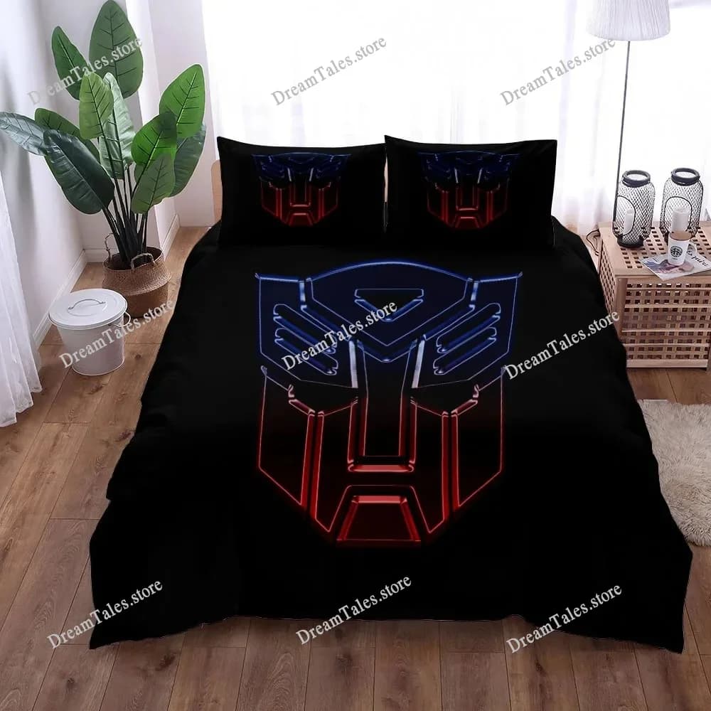 Set di biancheria da letto Anime T-Transformers, copripiumino con stampa 3D di Bumblebee, federa per adolescenti e adulti, copripiumino singolo/doppio