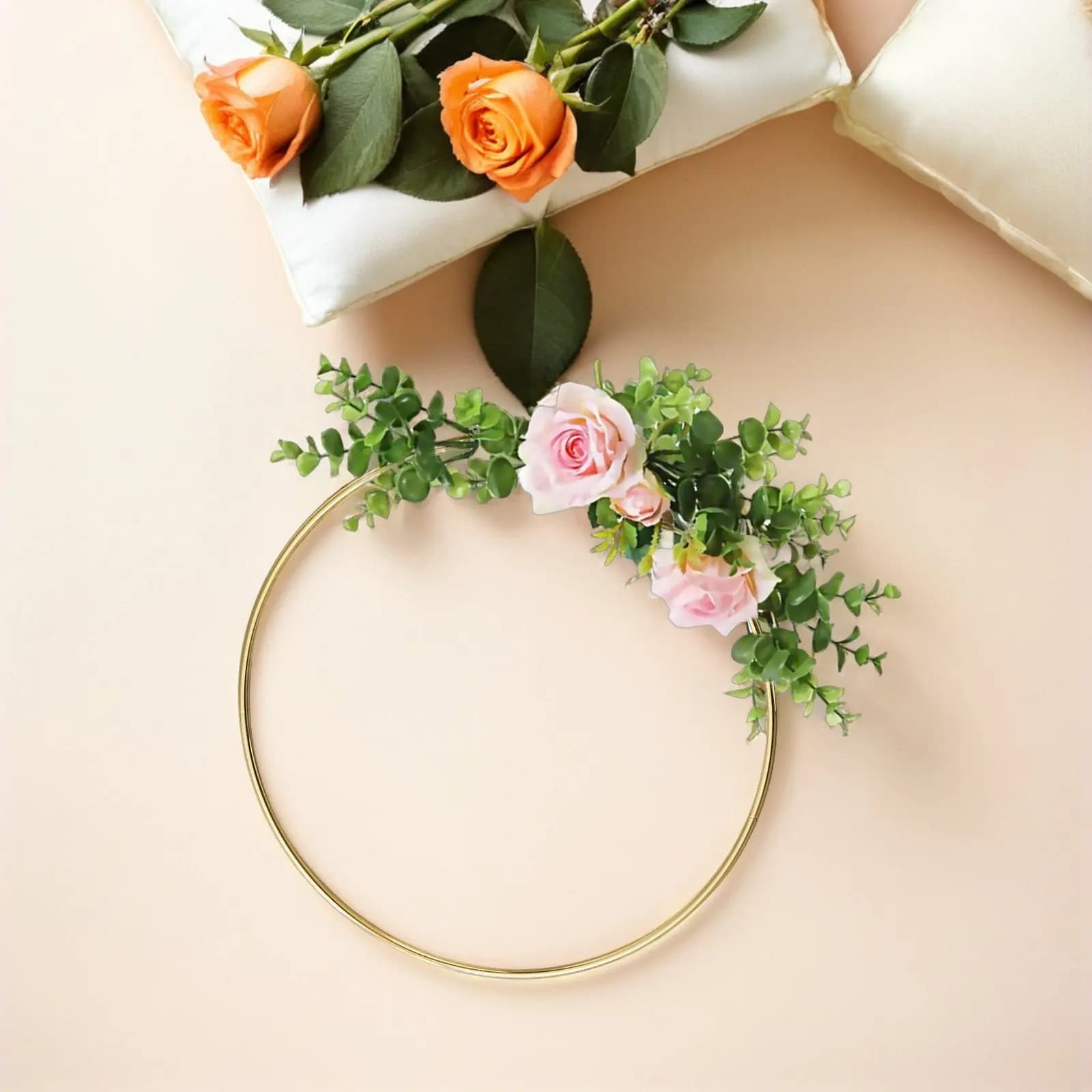 8Pcs Gold Iron Metal Hoops for Crafts Round Rings Dream Catcher Making Wreath Frames Floral Decor Wall Hanging DIY Macrame