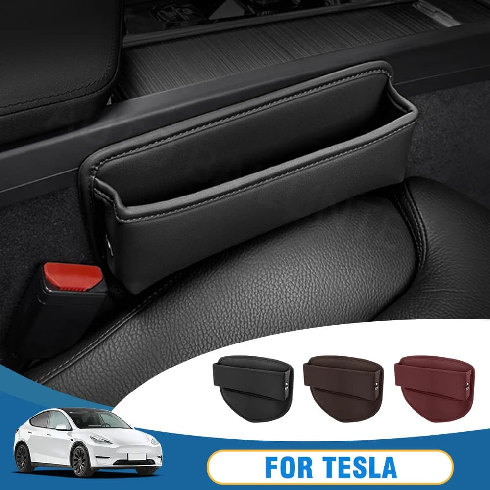 1 pz Seggiolino Auto Gap Organizer Scatola di Immagazzinaggio In Pelle Universale Per Tesla Modello 3 YXS 2012-2021 2022 2023 2024 2025 Accessori