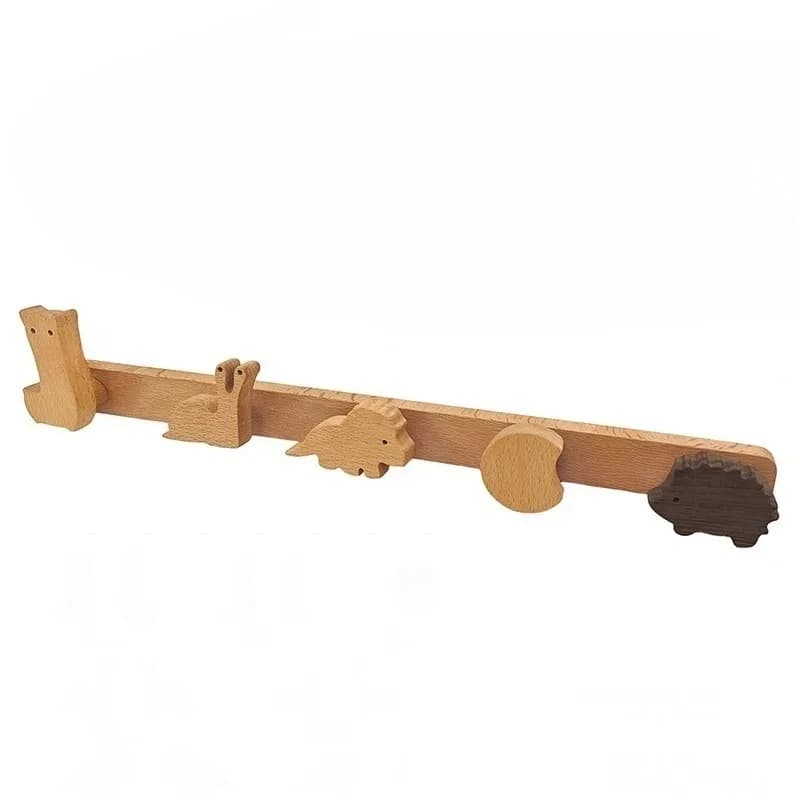 Solid Wood Coat Rack Cute Hat Hook Hallway Wall Hanger Clothes Storage Wall Hanger Children Hangers Portable Bedroom Furniture