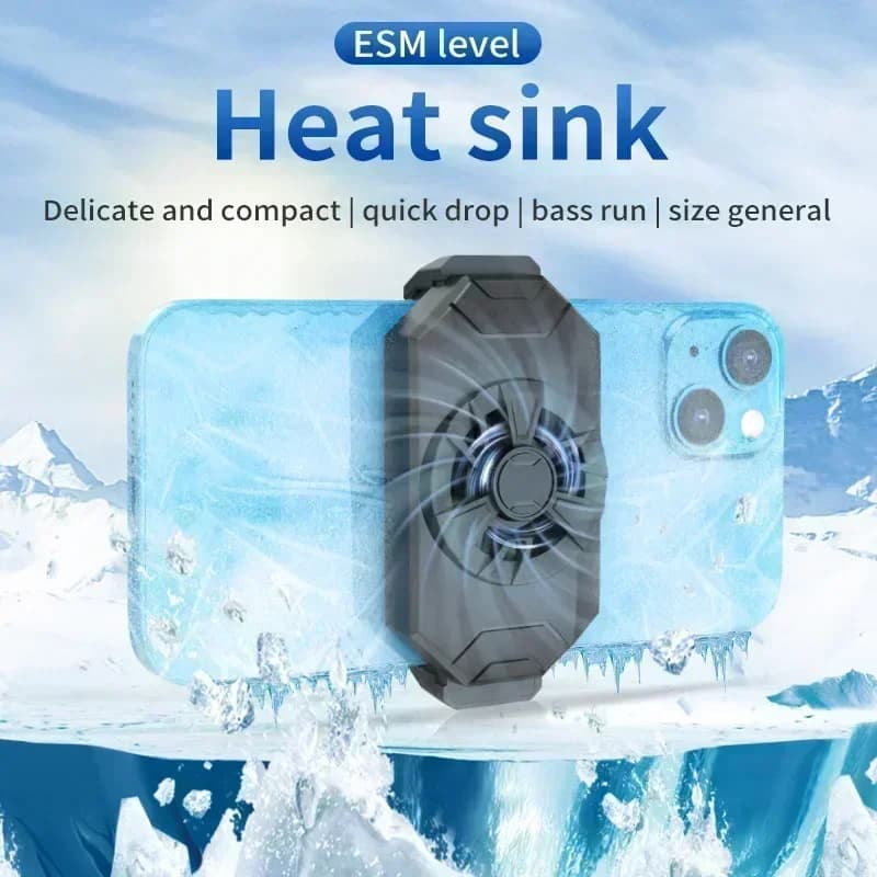 S1 Portable Mini ABS for mobile phone Turbo Hurricane cooling fan with back clip radiator PUBG game cooling device for IOS Android cold heat sink