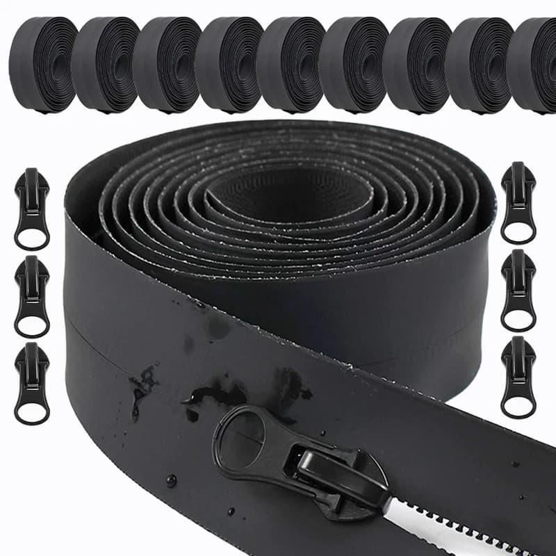 8/10M Meetee 3 # 5 # 8 # 10 # Cerniera Nera con Zip Invertita e Cursori, Nastro Impermeabile in Nylon per Riparazione Cerniere di Tende e Giacche