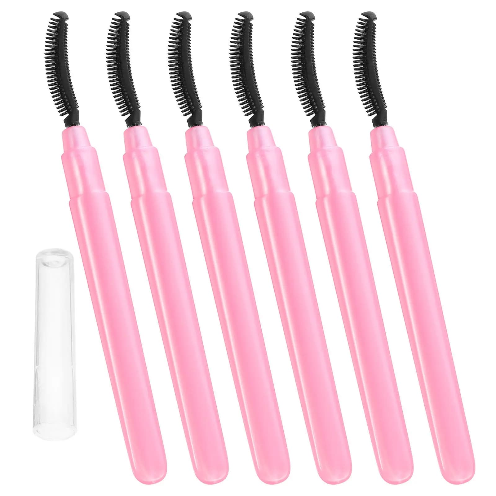 Set di 6 Spazzole per Ciglia dal Design Elegante con Setole in Silicone Delicate per Separazione delle Ciglia, Applicazione Mascara e Sollevamento Sopracciglia in Movimento