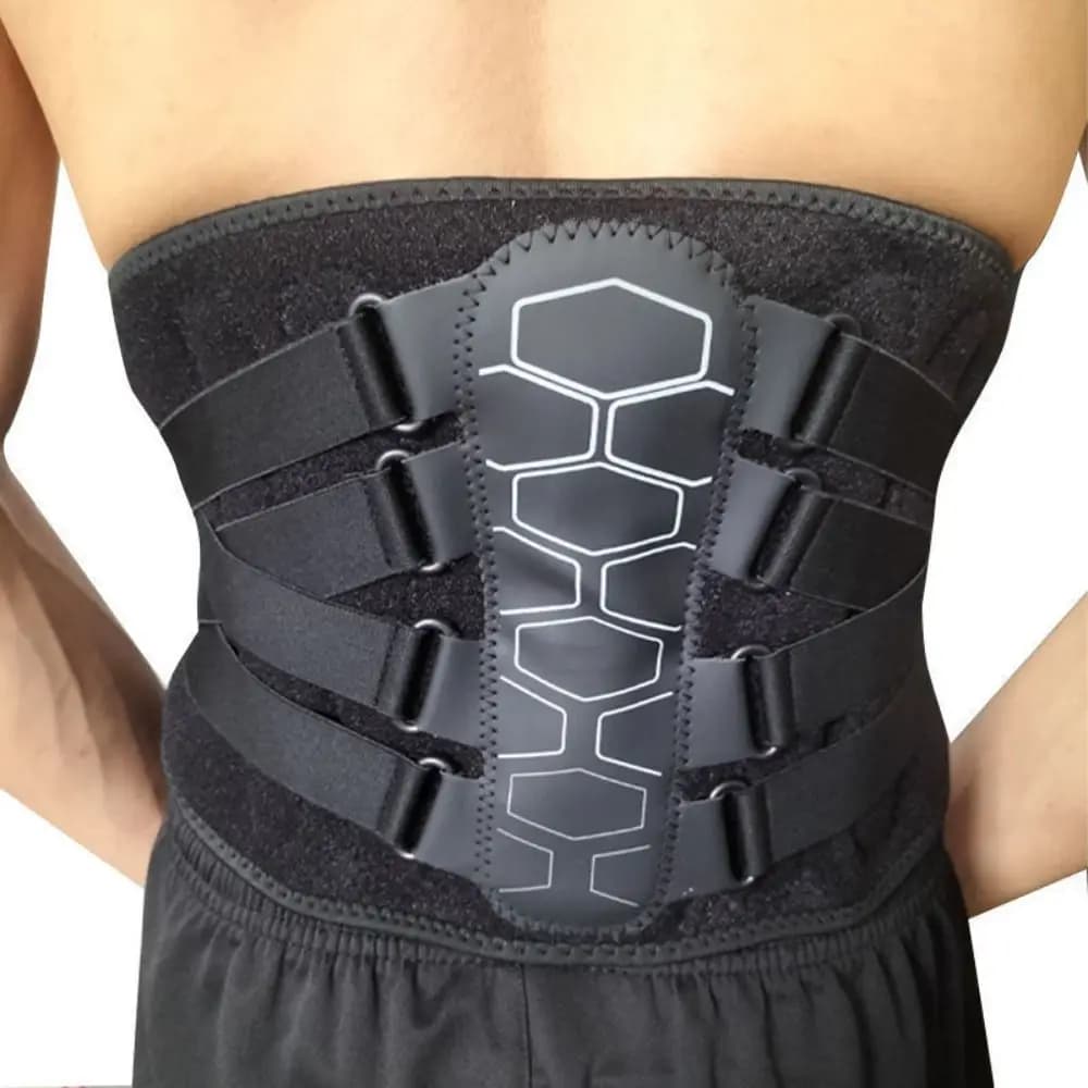 Supporto Lombare Traspirante con 4 Stecche in Alluminio e Molle Flessibili, Cintura di Sostegno per la Vita Leggera e Antiscivolo, per Scoliosi