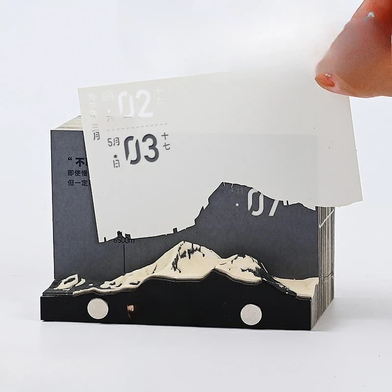 Three-dimensional paper carving model calendar desk calendar ornament sticky notes cross-border new products