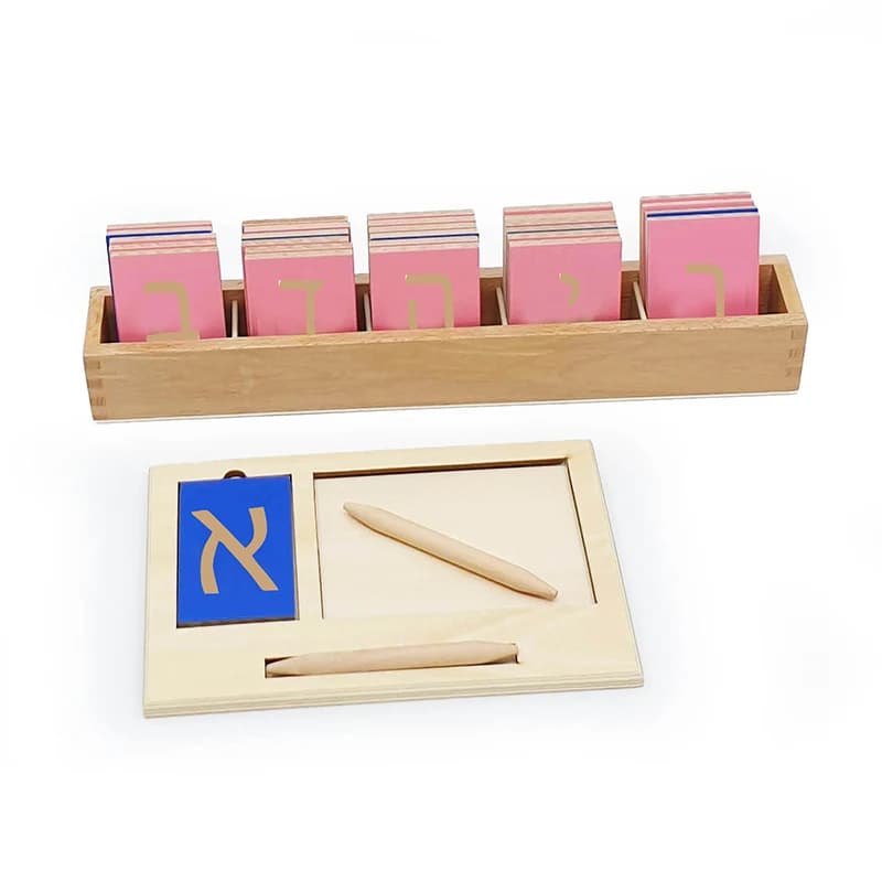 Stampa a blocchi ebraico BiyaMini Tracing Board materiali montessori linguaggio giocattoli in legno lettere cravatte