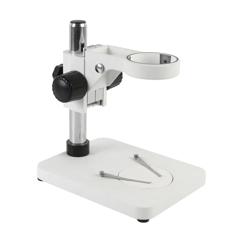 Microscopio trinoculare Microscopio binoculare Microscopio stereo Supporto da tavolo regolabile Supporto per anello da 76 mm + Pilastro da 32 mm