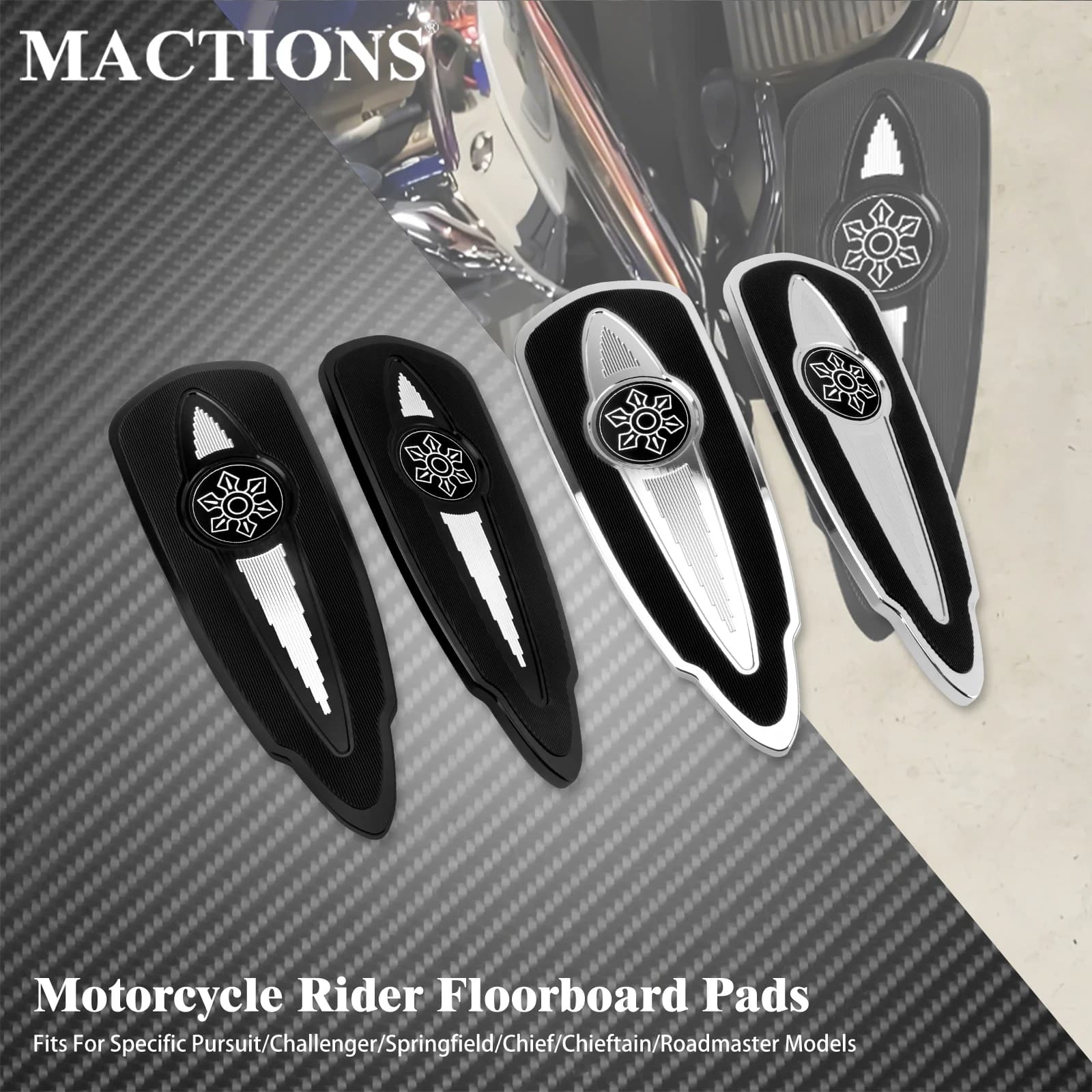 Motorcycle Aluminum Front Foot Peg Rider Floorboard Pads For Indian Specific Pursuit Challenger Sprngfield chief Roadmaster