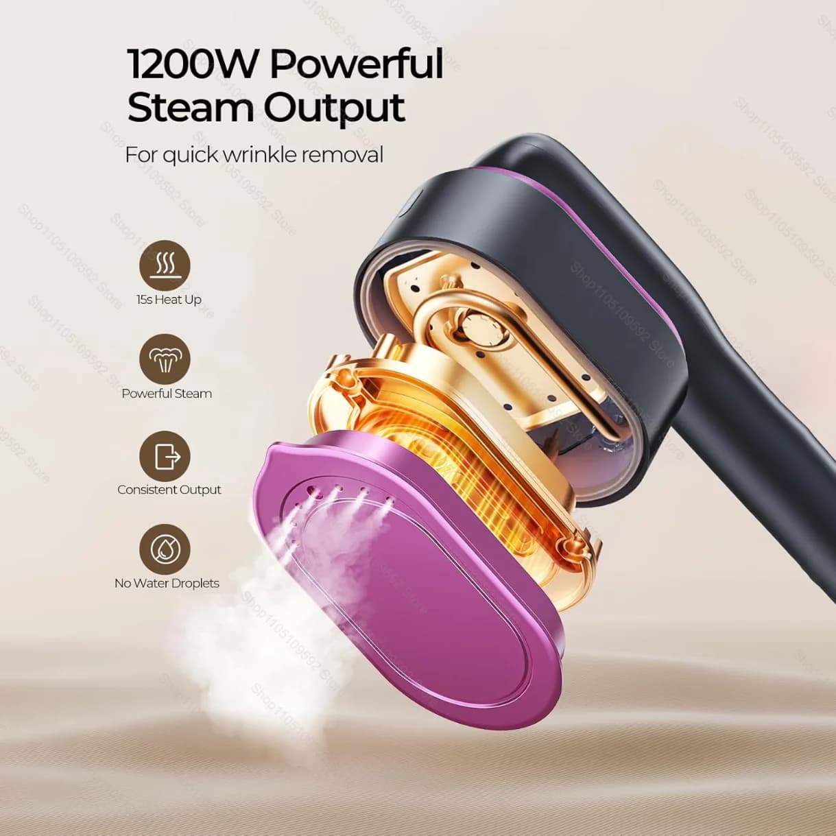 Stiratore a Vapore Portatile Professionale 1200W per Indumenti, Ferro da Stiro Verticale Riscaldante per Uso Domestico