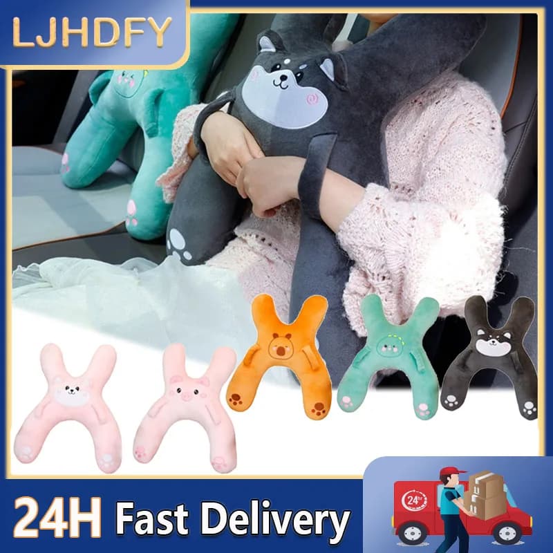 Cuscino per Auto a Forma di Cartone Animato, Cuscino per Bambini da Auto Rimovibile, Comodo e Traspirante, Supporto per Testa e Lombare