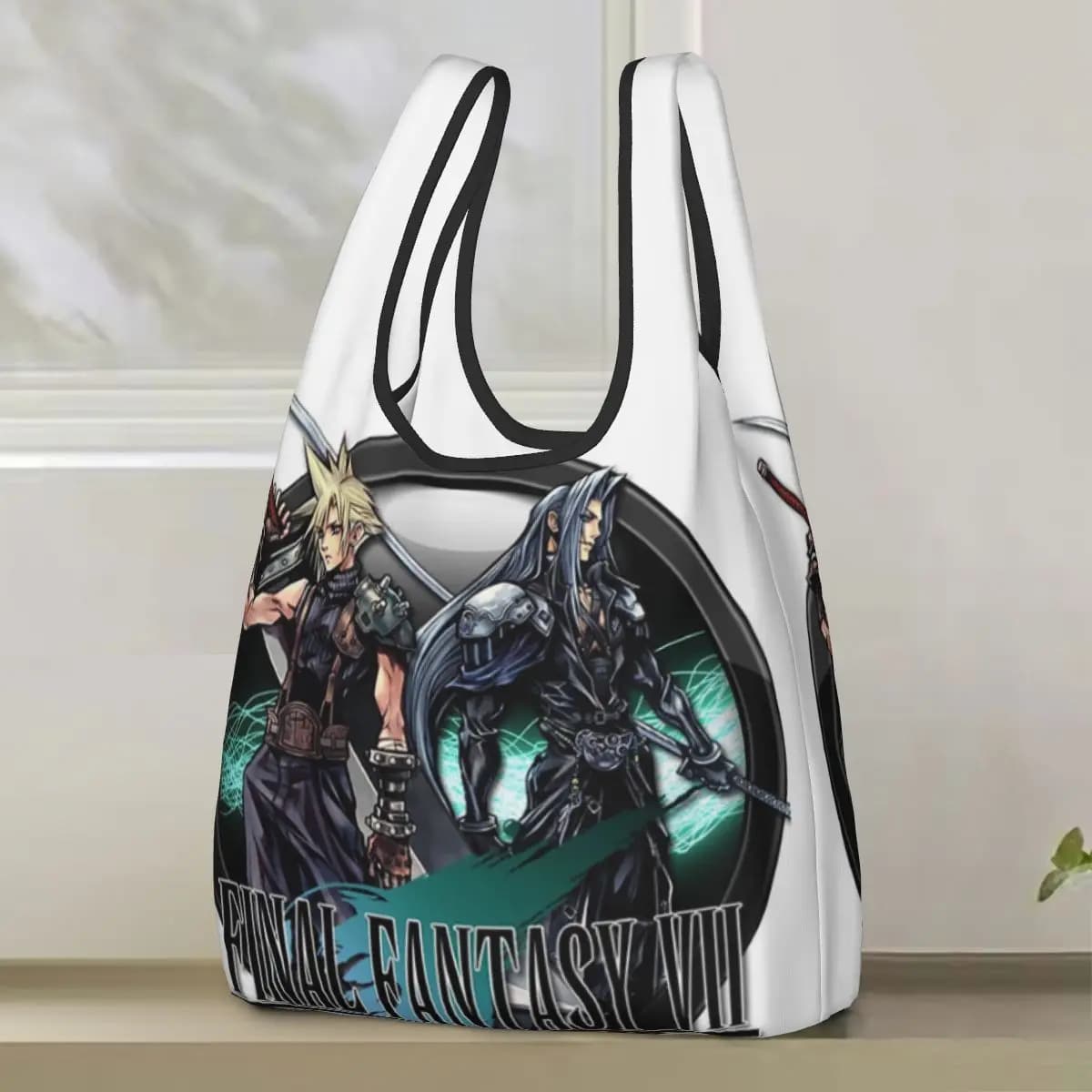 Cloud Sephiroth Final Fantasy VII Borsa per la spesa Borse tote portatili Borsa shopper a tracolla riutilizzabile Borsa per generi alimentari