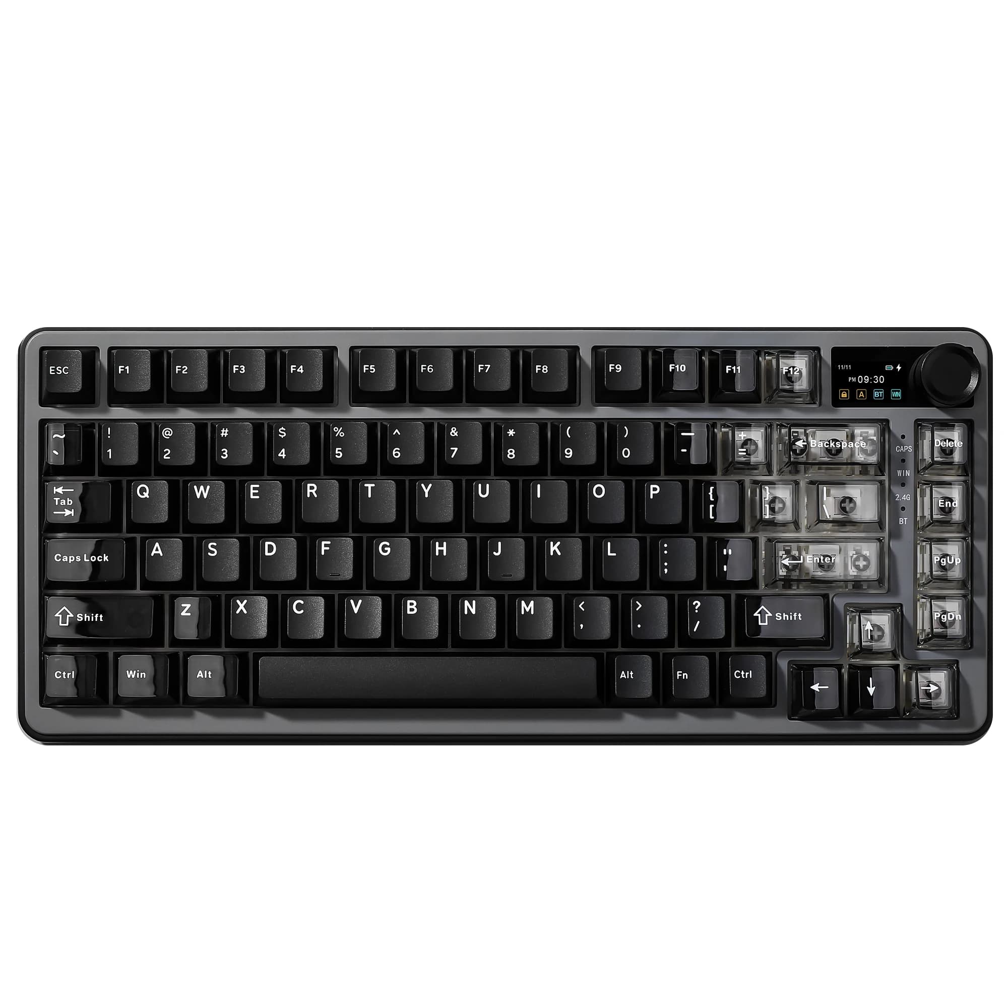 Tastiera meccanica wireless YUNZII B75 PRO MAX, tastiera da gioco personalizzata QMK/VIA al 75% con schermo e manopola, suoni cremosi per Win/Mac