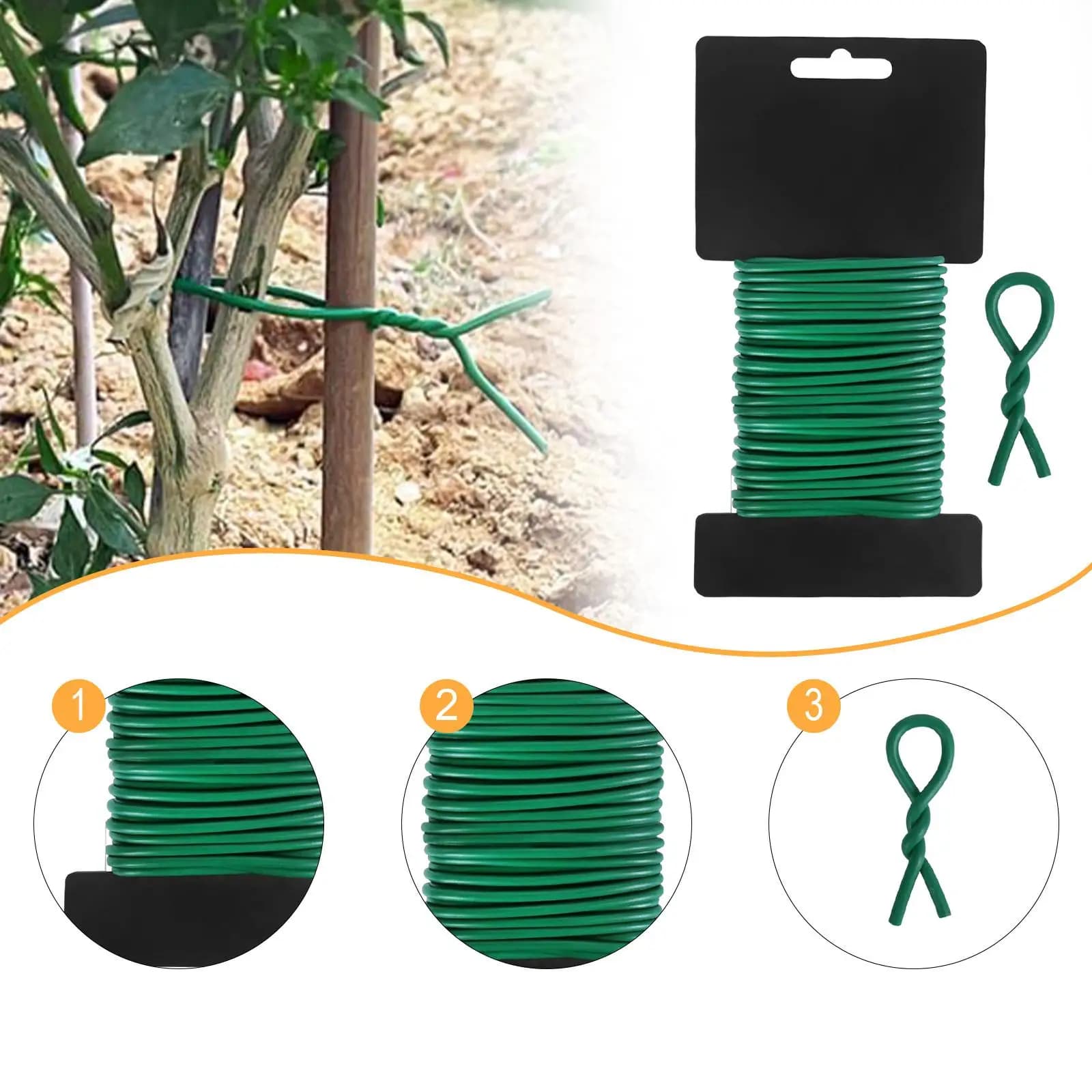 Fascetta per piante Filo da giardino impermeabile flessibile multifunzionale per verdure Pomodori Organizzazione domestica Legare cavi Cavi Cetrioli