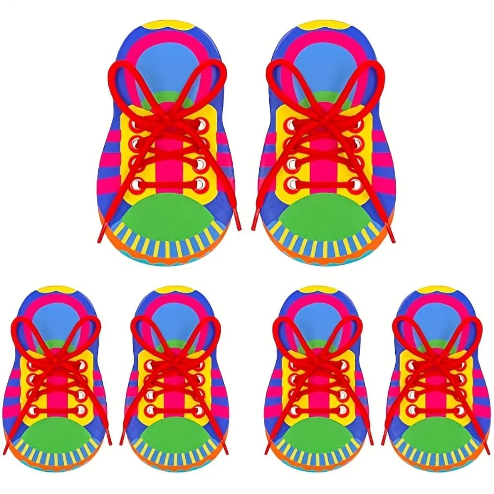 Shoelace Threading Teaching Toys Learn to Tie Shoelaces Toy Kids Toddlers Fine Motor Skills Toy Early Educational Toys Boys Girl