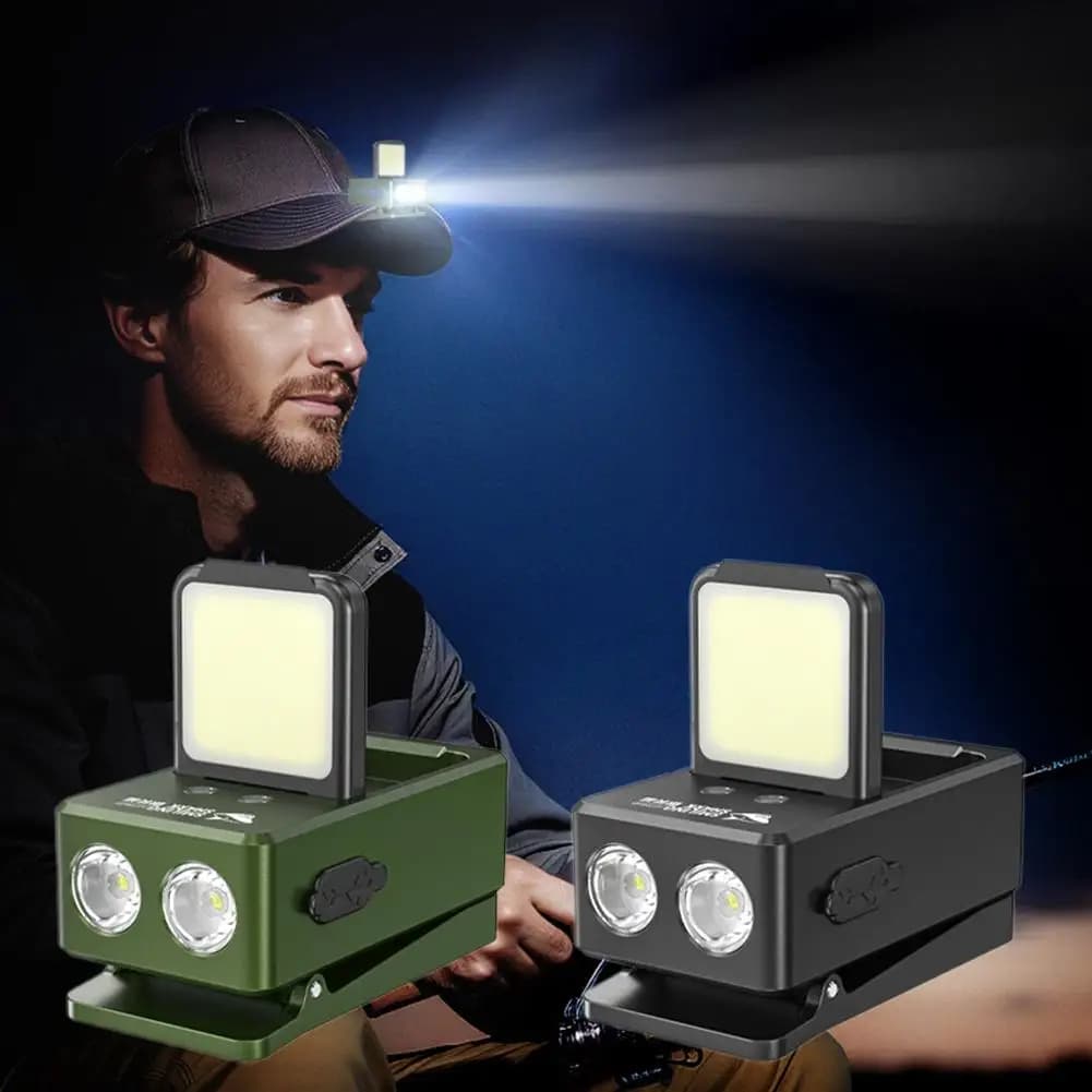 Lampada frontale Mini COB ultra luminosa Lampada frontale ricaricabile a LED con clip sulla luce del cappello impermeabile Torcia frontale per la pesca in campeggio
